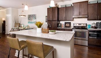 Model Kitchen with cabinets at Walton Bluegrass, Alpharetta